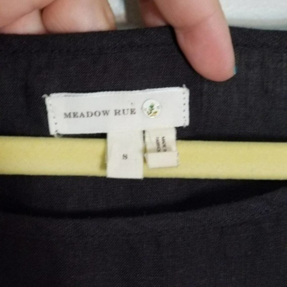 Anthropologie Meadow Rue Boho Linen Fringe Bottom 3/4 Sleeve Gypsy Top Size Sm - Picture 3 of 6